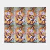 Ein süßer Clown, der Geige spielt Fleecedecke (Vorderseite (Horizontal))