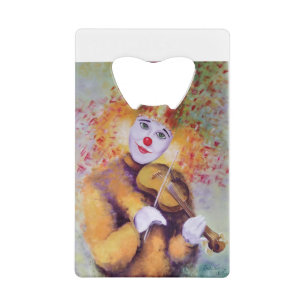 Ein süßer Clown, der Geige spielt Geldbeutel Flaschenöffner