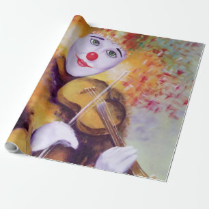 Ein süßer Clown, der Geige spielt Geschenkpapier