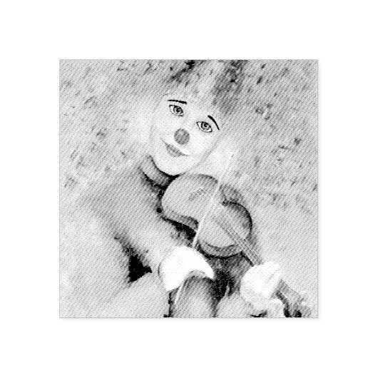 Ein süßer Clown, der Geige spielt Gummistempel (Prägung)