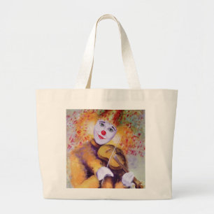 Ein süßer Clown, der Geige spielt Jumbo Stoffbeutel