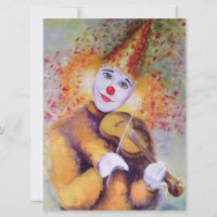 Ein süßer Clown, der Geige spielt