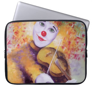 Ein süßer Clown, der Geige spielt Laptopschutzhülle