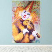 Ein süßer Clown, der Geige spielt Leinwanddruck (Insitu (Holzboden))