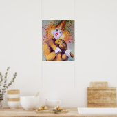 Ein süßer Clown, der Geige spielt Poster (Küche)