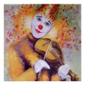 Ein süßer Clown, der Geige spielt Poster (Vorderseite)