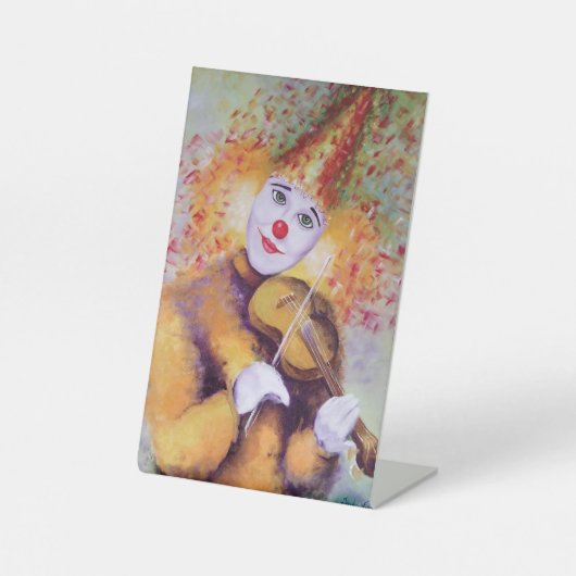 Ein süßer Clown, der Geige spielt Sockelschild (Vorderseite)