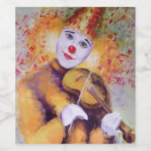 Ein süßer Clown, der Geige spielt Weinetikett (Einzelnes Label)
