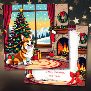 Ein süßer Corgi-Weihnachten personalisiert Feiertagskarte