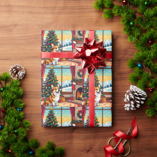 Ein süßer festlicher Corgi Weihnachten Geschenkpapier