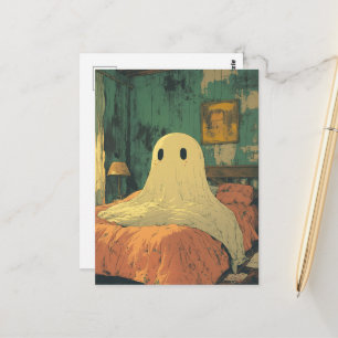 Ein süßer Geist im Bett Postkarte