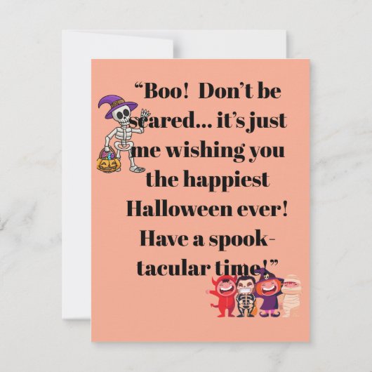 Ein süßer Halloween-Wunsch Mitteilungskarte (Rückseite)