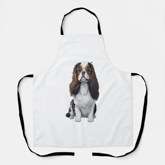 Ein süßer Hund King Charles Spaniel Schürze (Vorderseite)