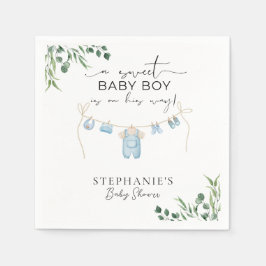 Ein süßer Junge ist unterwegs Wäsche Blue Serviette