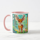 Ein süßer junger Hirsch sieht dich an. Tasse (Links)
