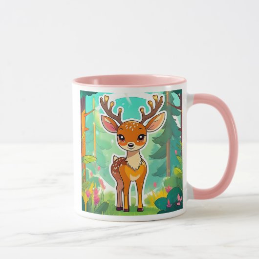 Ein süßer junger Hirsch sieht dich an. Tasse (Rechts)