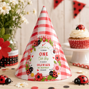 Ein süßer Käfer Floral Marienkäfer 1. Geburtstagsf Partyhütchen