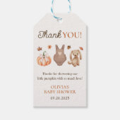 Ein süßer kleiner Kürbis-Fall-Baby-Duschvorteil Geschenkanhänger (Vorderseite)