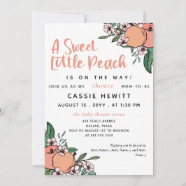 Ein süßer kleiner Pfirsich auf dem Weg zur Babydus Einladung