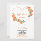 Ein süßer Kleiner Pfirsich befindet sich auf dem W Einladung (Vorderseite)