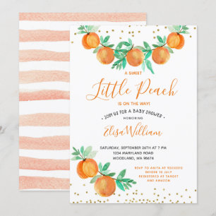 Ein süßer kleiner Pfirsich ist auf dem Weg zur Bab Einladung