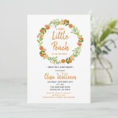 Ein süßer kleiner Pfirsich ist auf dem Weg zur Bab Einladung (Stehend Vorderseite)