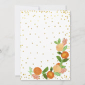 Ein süßer kleiner Pfirsich ist auf dem Weg zur Bab Einladung (Rückseite)