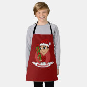 Ein süßer Kleinkind, der ein Weihnachtsgeschenk hä Schürze (Getragen)