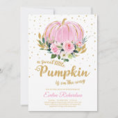 Ein süßer Kürbis ist auf dem Weg Babydusche Einladung (Vorderseite)