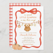 Ein süßer Kürbis ist auf dem Weg Babydusche Einladung (Vorne/Hinten)