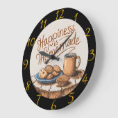 Ein süßer Morgen: Kekse und Kaffee Große Wanduhr (Winkel)