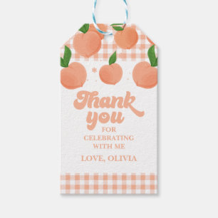 Ein süßer Pfirsich-Geburtstag Geschenkanhänger