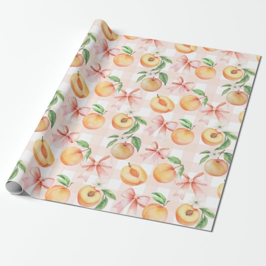 Ein süßer Pfirsich Geschenkpapier Pfirsiche Gesche (Ungerollt)