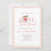 Ein süßer Pfirsich zum ersten Geburtstag Einladung (Vorderseite)