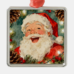 Ein süßer Retro-Weihnachtsmann Vintage-Weihnacht Ornament Aus Metall