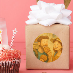 Ein süßer Tag in Belgien - Waffellovers Geschenk S Runder Aufkleber