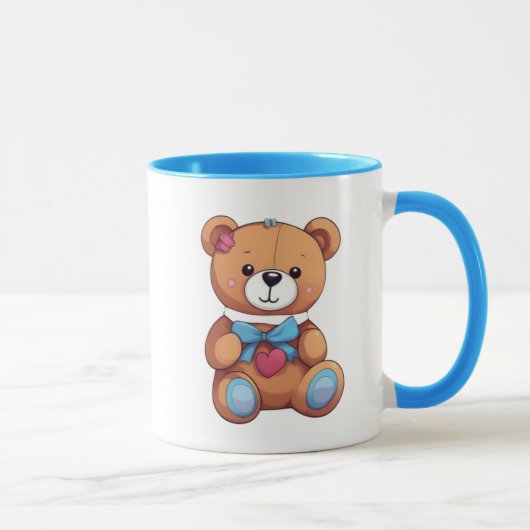 Ein süßer Teddybär im Cartoon-Design. Tasse (Rechts)