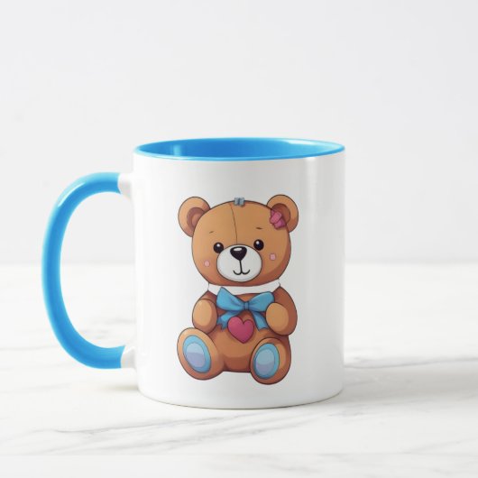 Ein süßer Teddybär im Cartoon-Design. Tasse (Links)