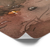 Ein süßer Teddybär im Regen Poster (Ecke)