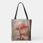 Ein süßer Teddybär im Regen Tasche (Rückseite)