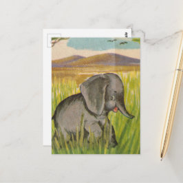 Ein süßer vintage Baby Elefant Postkarte