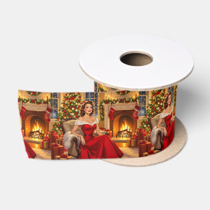 Ein süßer, vintage Weihnachten Satinband