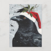 Ein süßer Weihnachtsrabe Postkarte (Vorderseite)