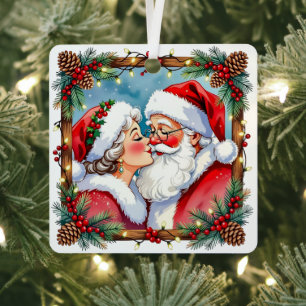 Ein süßes altmodisches Weihnachten   Mr und Mrs Cl Ornament Aus Metall
