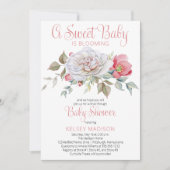 Ein süßes Baby blüht durch eine Babydusche Einladung (Vorderseite)