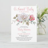 Ein süßes Baby blüht durch eine Babydusche Einladung (Stehend Vorderseite)