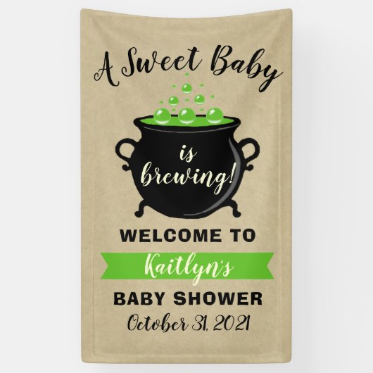 Ein süßes Baby braut Halloween-Kinderdusche Banner (Vertikal)