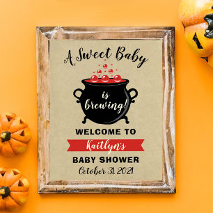 Ein süßes Baby braut Halloween-Kinderdusche Poster