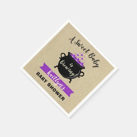 Ein süßes Baby braut Halloween-Kinderdusche Serviette (Ecke)