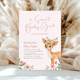 Ein süßes Baby, florales Hirschbaby Einladung